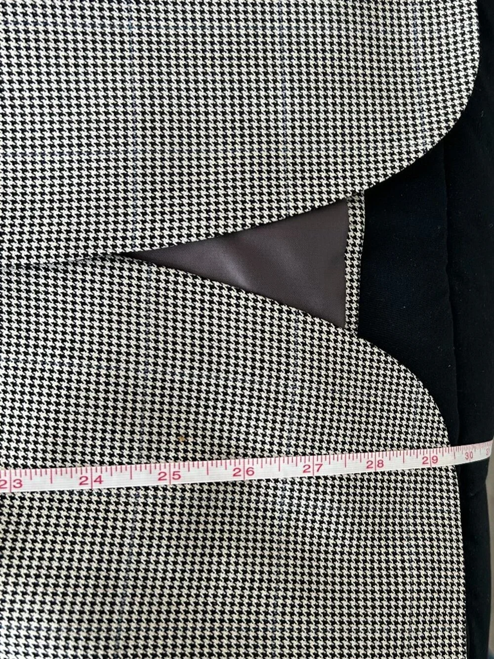 Brooks Brothers 38S Sport Coat Blazer Silk Wool Houndstooth Blue Thread Made Can